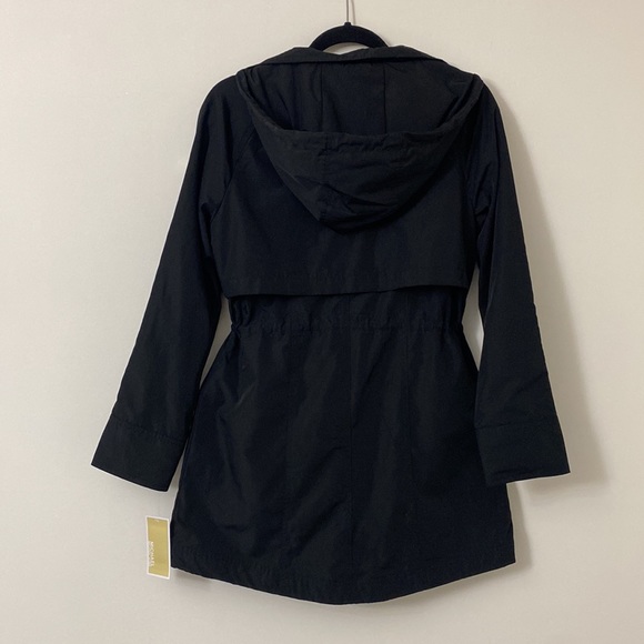Michael Kors Black Anorak Zip Front Rain Jacket - Picture 2 of 16